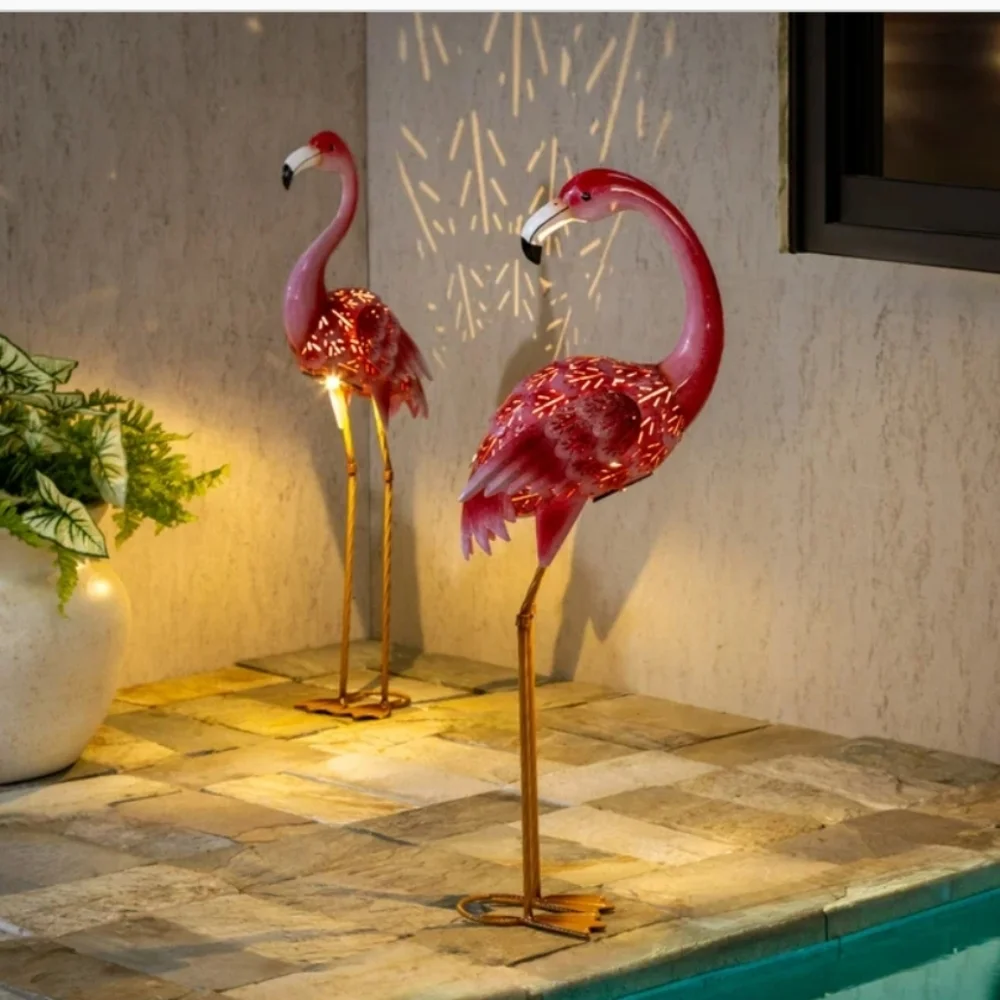 Solar LED Flamingo Pair, Set of 2